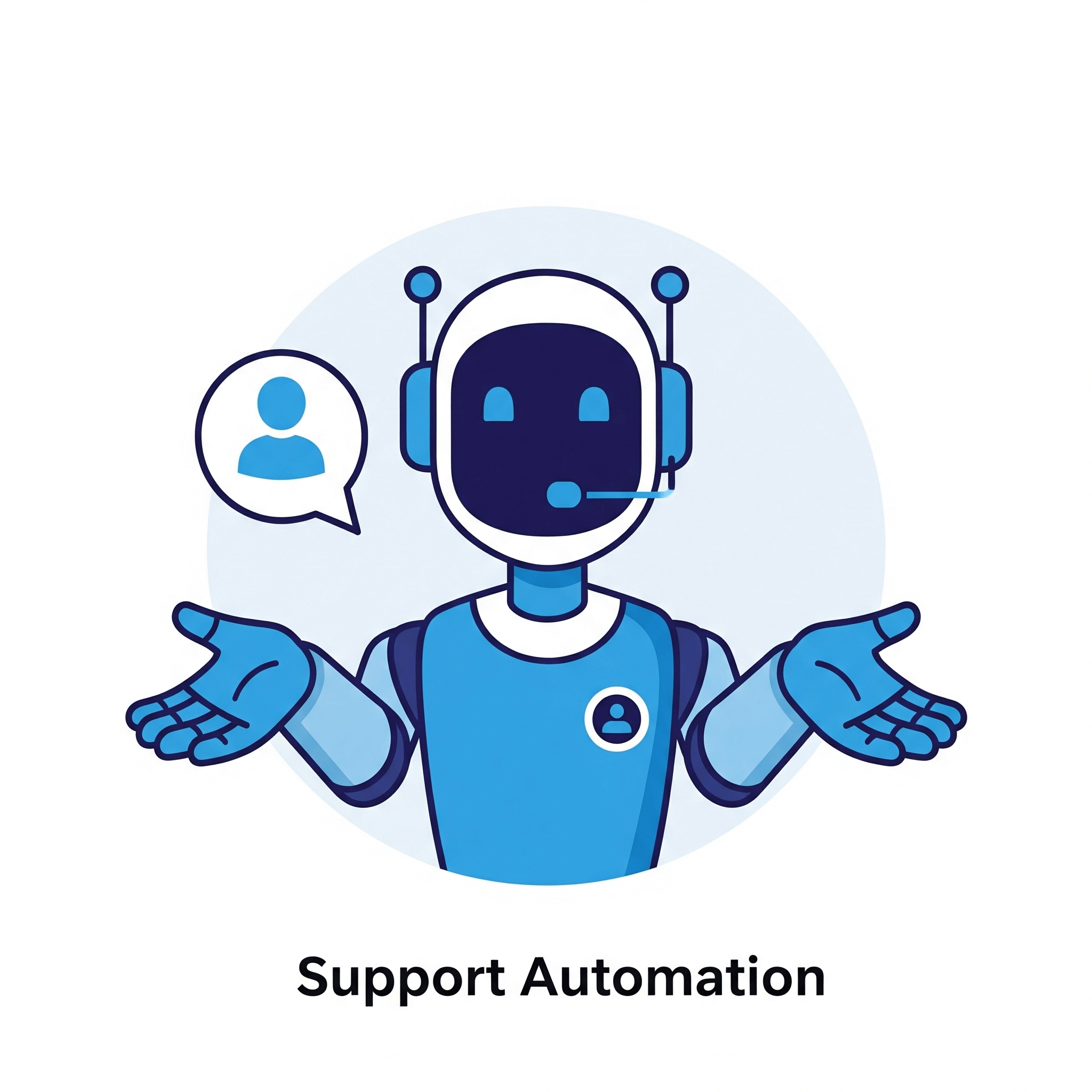 Illustration of an AI chatbot providing customer support