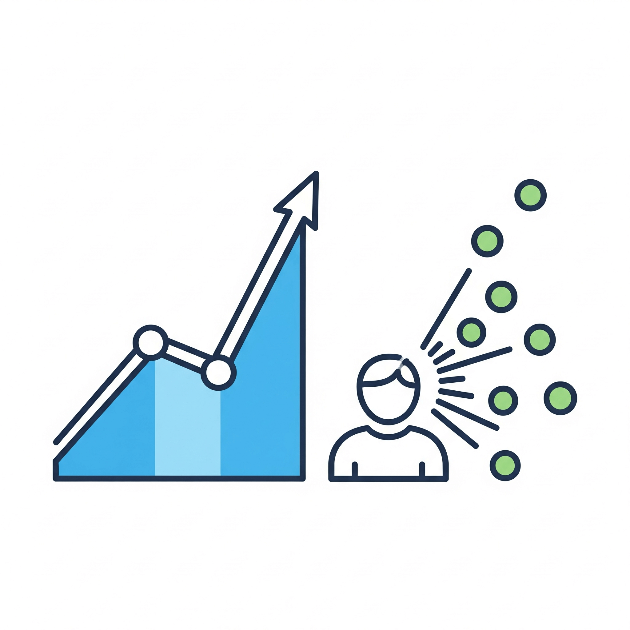 Illustration of engaged users chatting with an AI