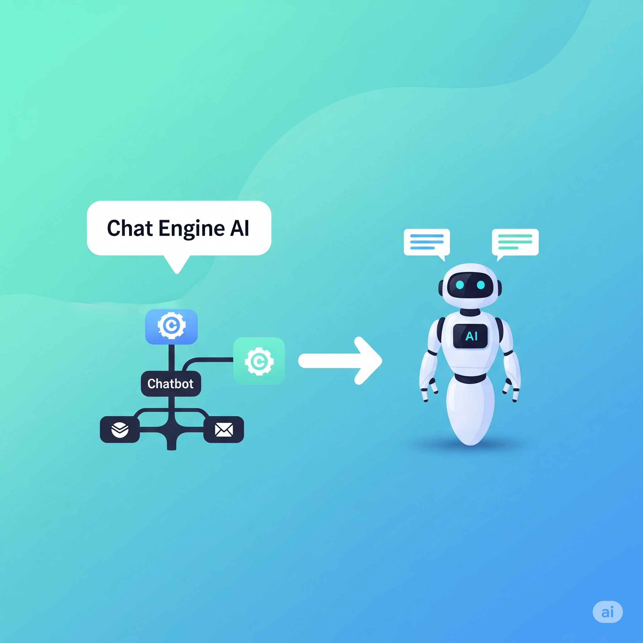 Illustration of simplified AI chatbot deployment with Chat Engine Ai